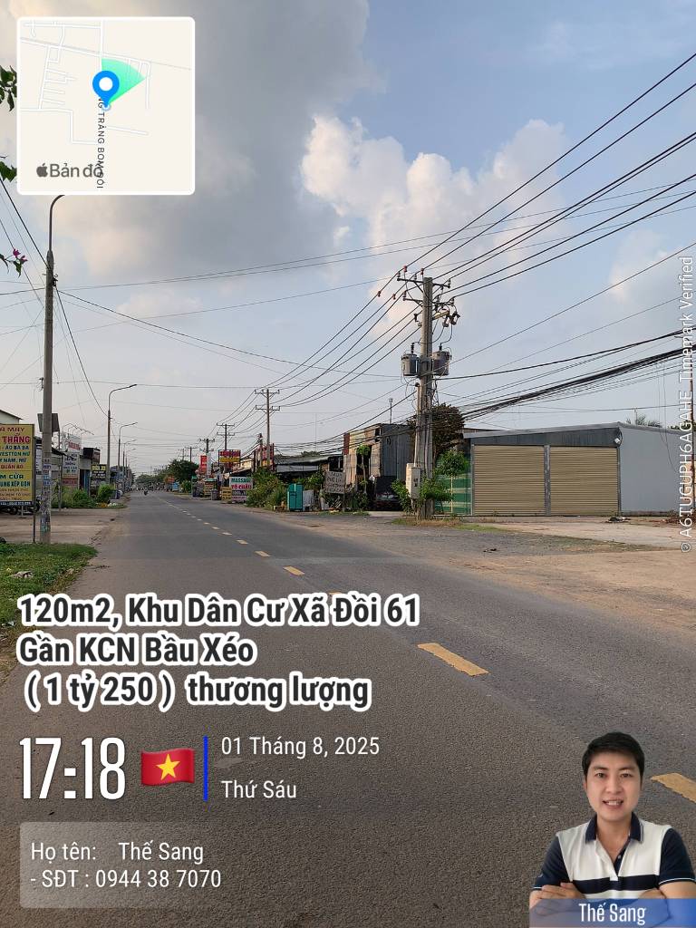 Bán Đất Giá Rẻ 120m2, Sổ Riêng, Thổ Cư 100%, Tại Trảng Bom, Đồng Nai, Có Thương Lượng